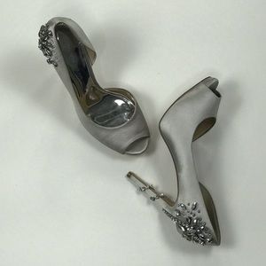 silver beaded heels
